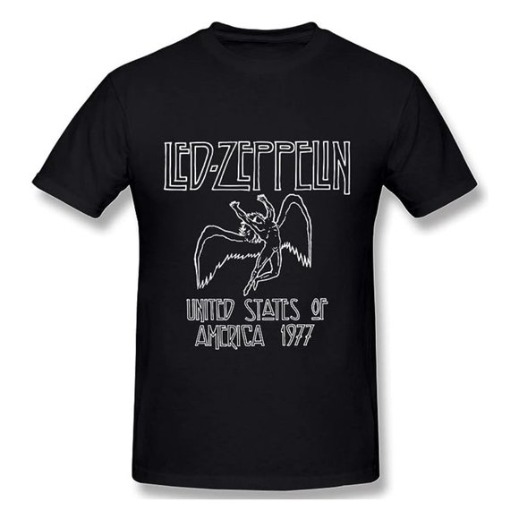 LED ZEPPLIN Black Graphic Print Icarus 1977 US Concert Tour Band Tee | Size S - Picture 1 of 8